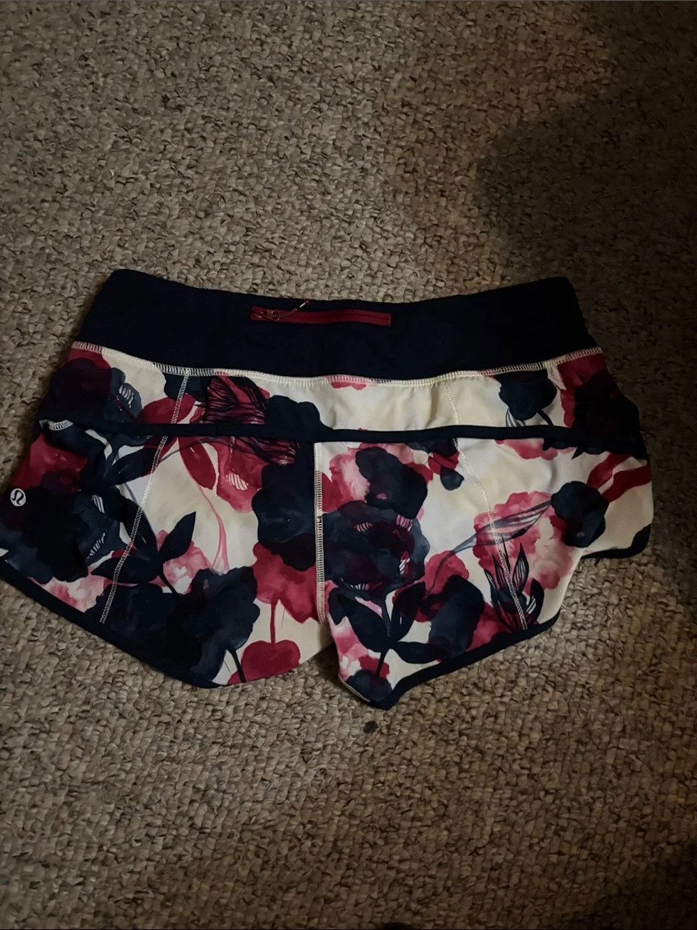 lululemon athletica Floral Athletic Shorts in Navy and Pink